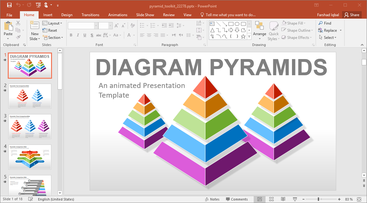animated pyramid diagrams powerpoint template pyramid diagram template