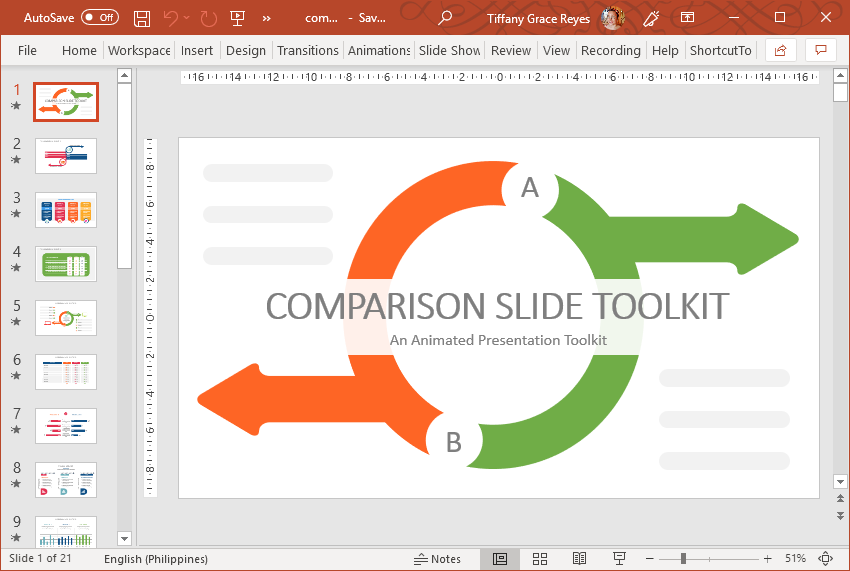 Animated Comparative Analysis PowerPoint Template
