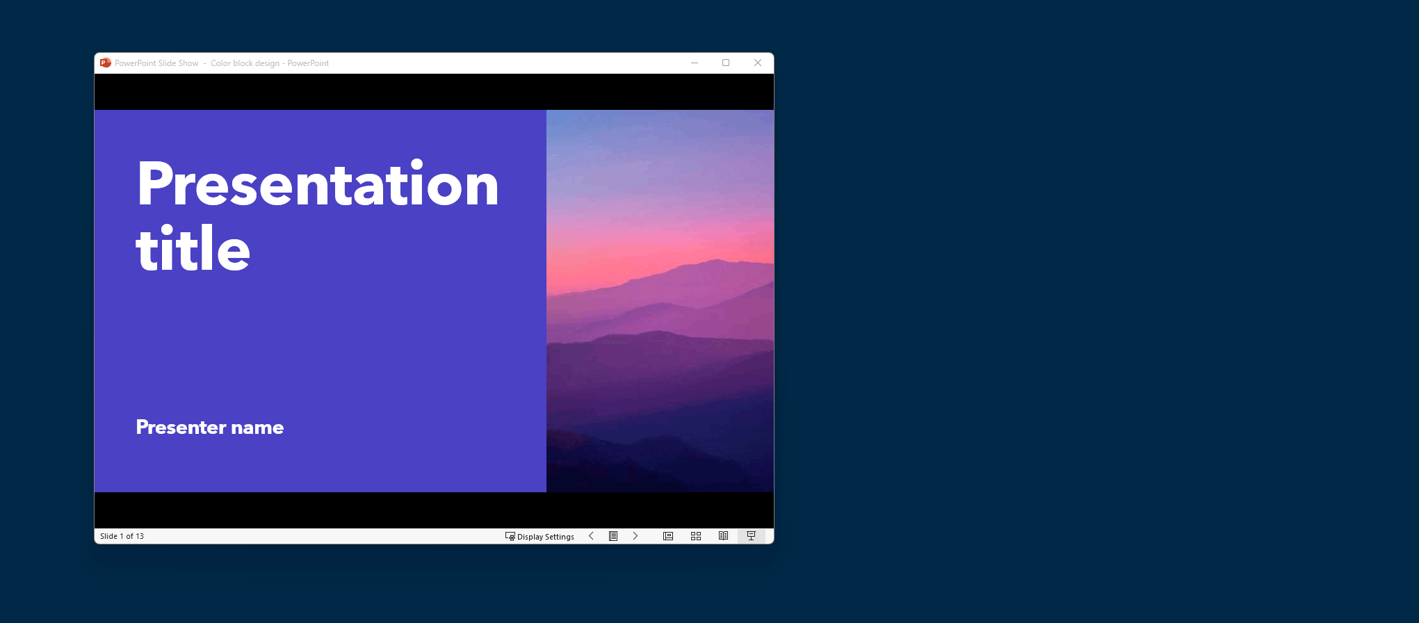 Playing a PowerPoint Slideshow in a Window instead of Full Screen