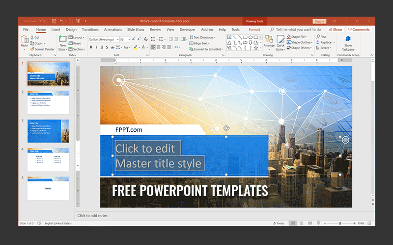 Free PowerPoint Template Example from FPPT.com