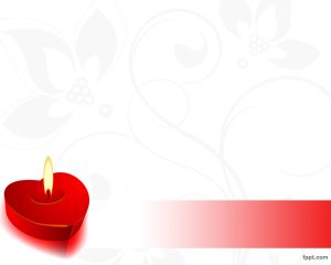 Plantilla PowerPoint de Vela con forma de Corazón PPT Template