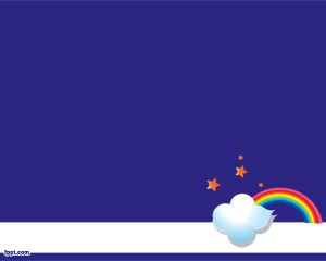 Plantilla de PowerPoint azul con arcoiris en la diapositiva