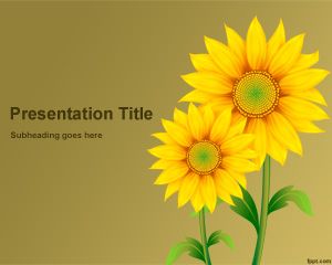 Plantilla PowerPoint de Girasoles PPT Template