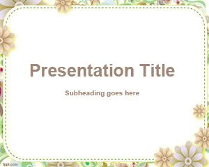 Diapositiva PowerPoint con Borde Floral PPT Template