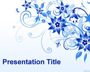 Plantilla PowerPoint con Flores Azules PPT Template