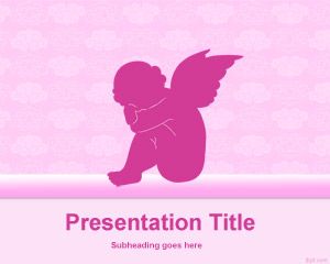 Baby Angel Background Template for PowerPoint PPT Template