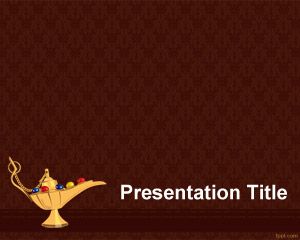 Gold Magic Lamp Theme for PowerPoint PPT Template
