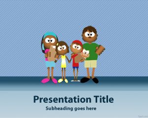 Family Four PowerPoint Template PPT Template