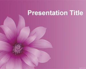 Purple Flower PowerPoint Template PPT Template