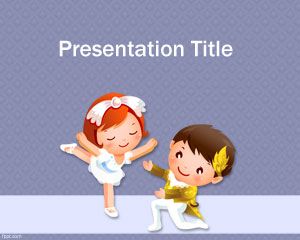 Cartoon Dancing PowerPoint Template PPT Template