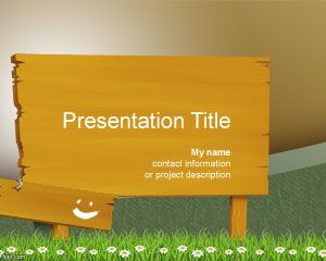 Wood billboard PowerPoint Template PPT Template