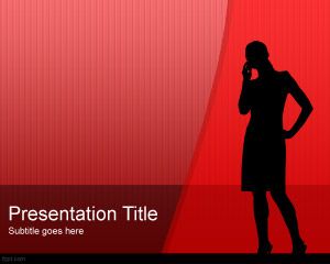 Women Silhouette PowerPoint Template PPT Template