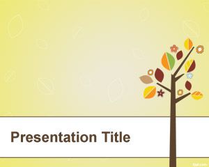 Tree with Leaves PowerPoint Template PPT Template