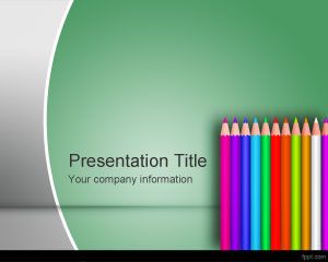 Color School Pencil PowerPoint Template PPT Template