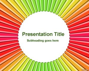 Radial Color Pen PowerPoint Template PPT Template