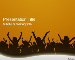 Orange Crowd PowerPoint Template