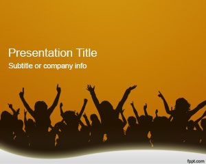Free Orange Crowd PowerPoint template