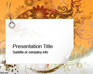 Plantilla PowerPoint Moderna con remolinos y flores PPT Template