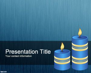 Blue Candles PowerPoint Template Blue Candles PowerPoint Template