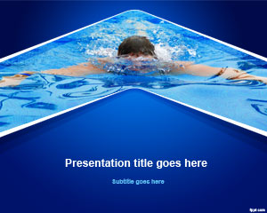 A free swim presentation template and slide design with blue background