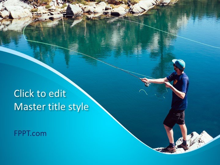 Free Man Fishing PowerPoint Template Free PowerPoint Templates