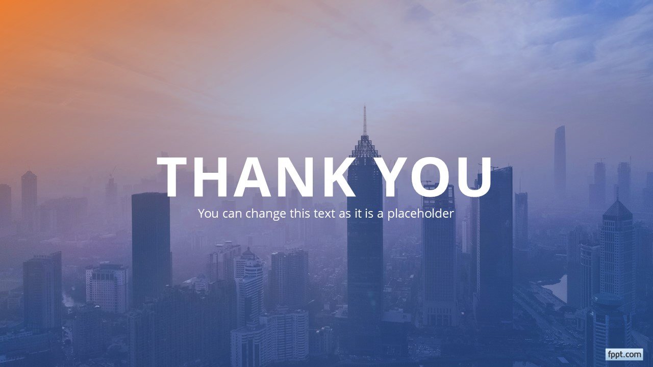 Creative Thank You Slide with Skyscraper Image in the Background - Free  PowerPoint Templates